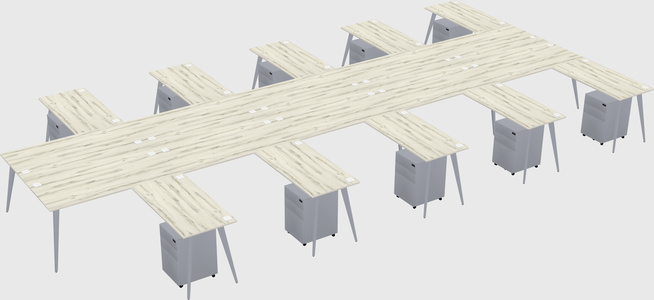 Shared l-shaped office desk system