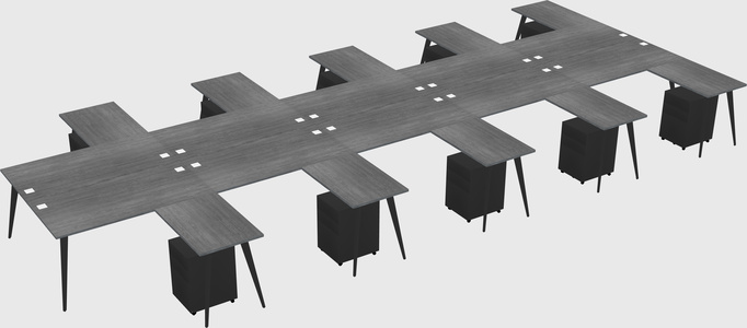 Shared l-shaped office desk system