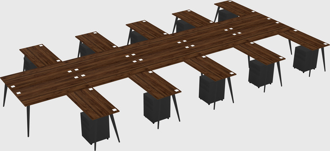 Shared l-shaped office desk system