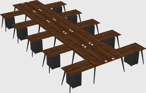 Shared l-shaped office desk system