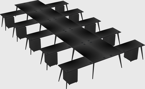 Shared l-shaped office desk system