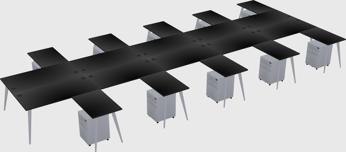Shared l-shaped office desk system