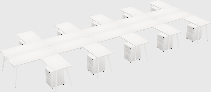 Shared l-shaped office desk system
