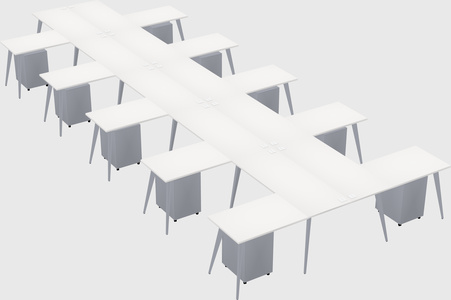 Shared l-shaped office desk system
