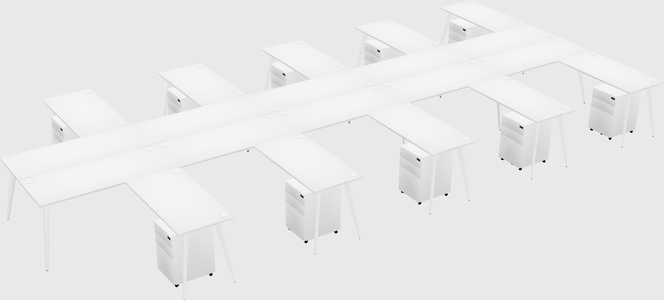 Shared l-shaped office desk system