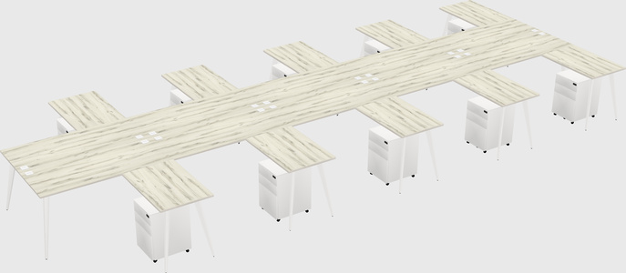 Shared l-shaped office desk system