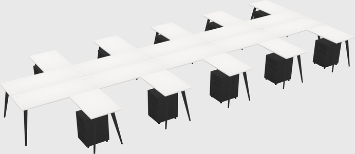 Shared l-shaped office desk system
