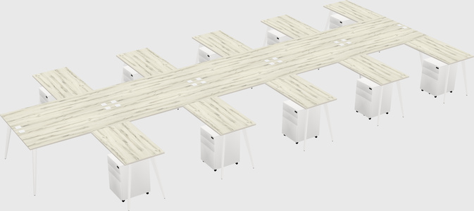 Shared l-shaped office desk system