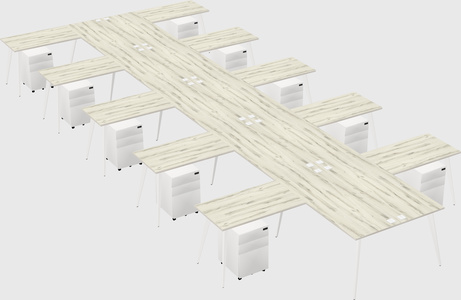 Shared l-shaped office desk system