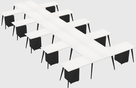 Shared l-shaped office desk system