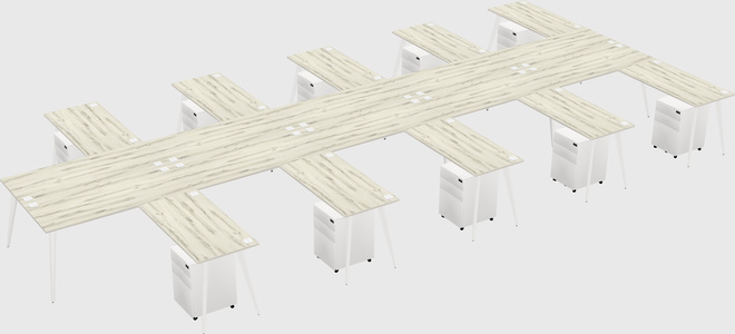 Shared l-shaped office desk system