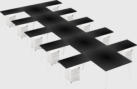 Shared l-shaped office desk system
