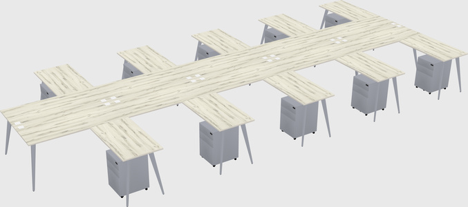 Shared l-shaped office desk system