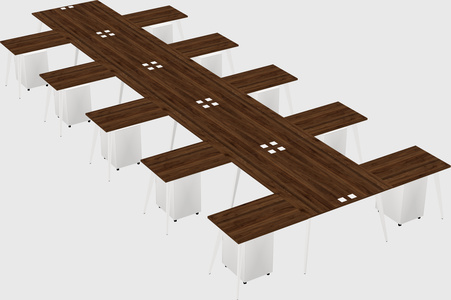 Shared l-shaped office desk system