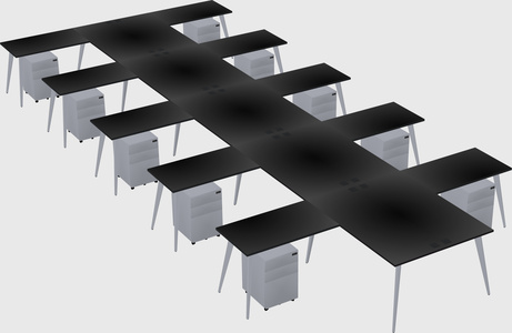 Shared l-shaped office desk system