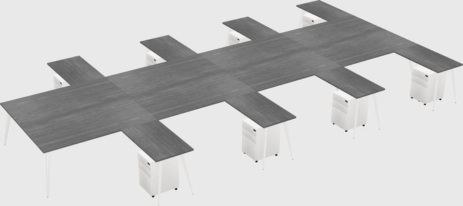 Shared l-shaped office desk system