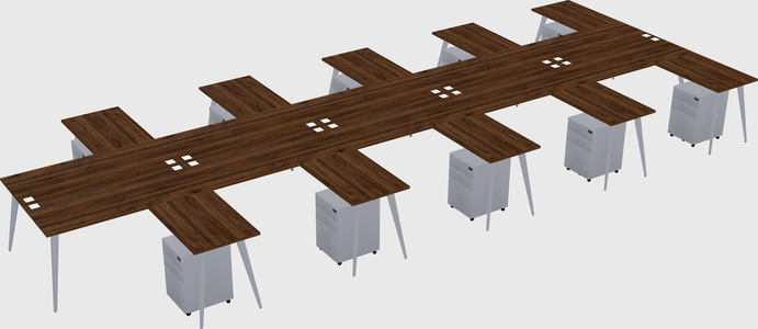 Shared l-shaped office desk system