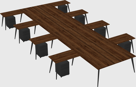 Shared l-shaped office desk system