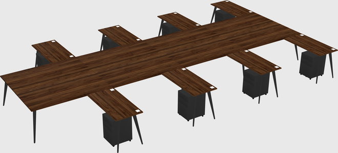 Shared l-shaped office desk system