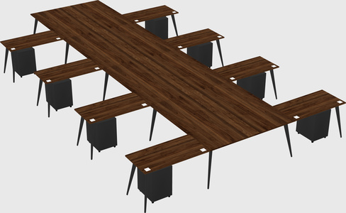 Shared l-shaped office desk system