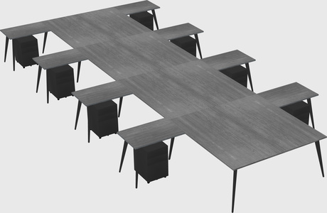Shared l-shaped office desk system