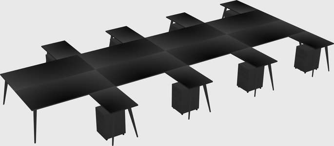 Shared l-shaped office desk system