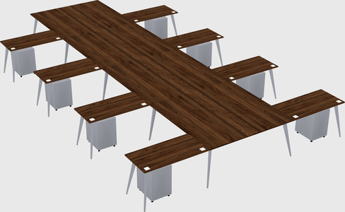 Shared l-shaped office desk system