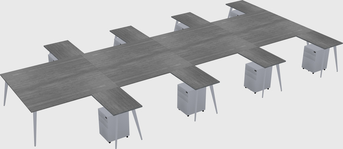 Shared l-shaped office desk system