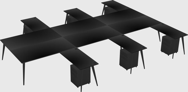 Shared l-shaped office desk system