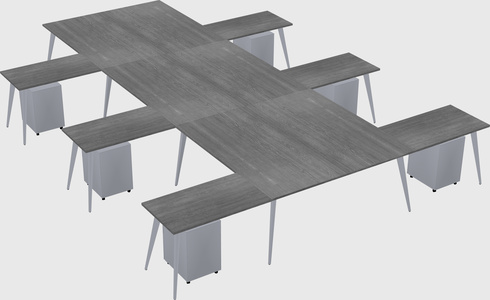 Shared l-shaped office desk system