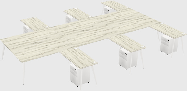 Shared l-shaped office desk system