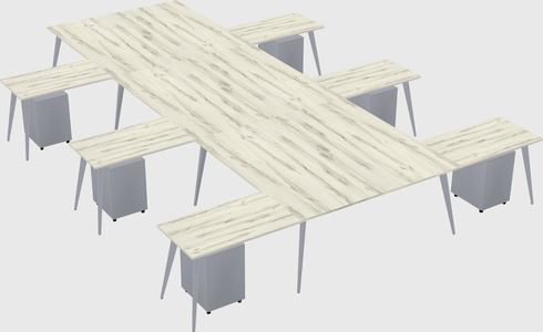 Shared l-shaped office desk system