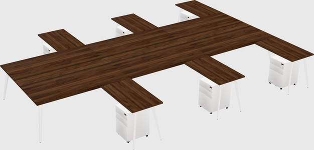 Shared l-shaped office desk system