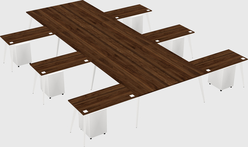 Shared l-shaped office desk system