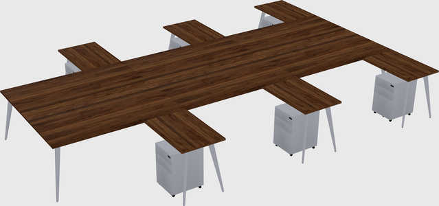 Shared l-shaped office desk system