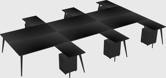 Shared l-shaped office desk system
