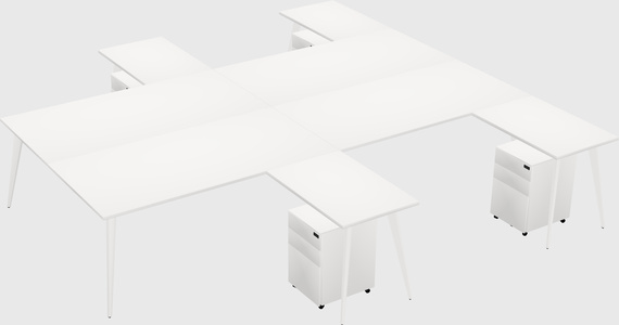 Shared l-shaped office desk system