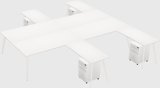 Shared l-shaped office desk system