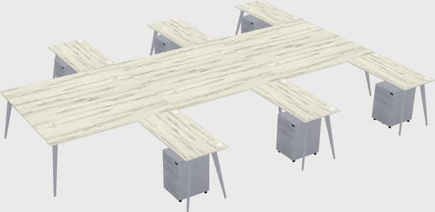 Shared l-shaped office desk system