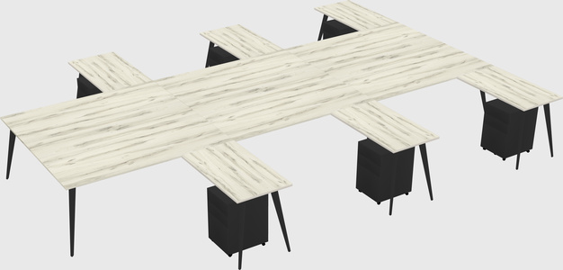 Shared l-shaped office desk system