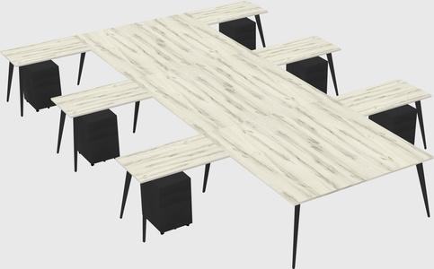 Shared l-shaped office desk system