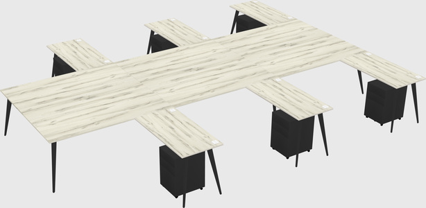 Shared l-shaped office desk system