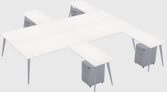 Shared l-shaped office desk system