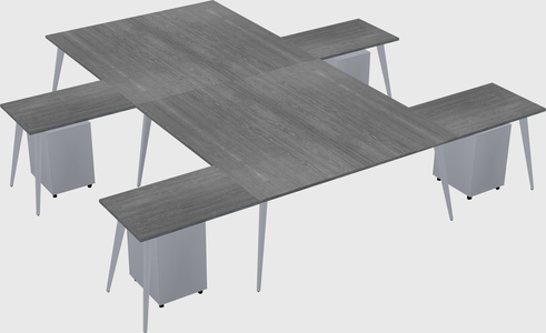 Shared l-shaped office desk system