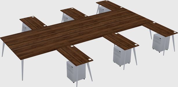 Shared l-shaped office desk system