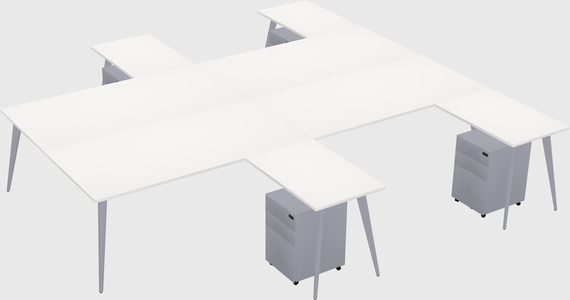 Shared l-shaped office desk system
