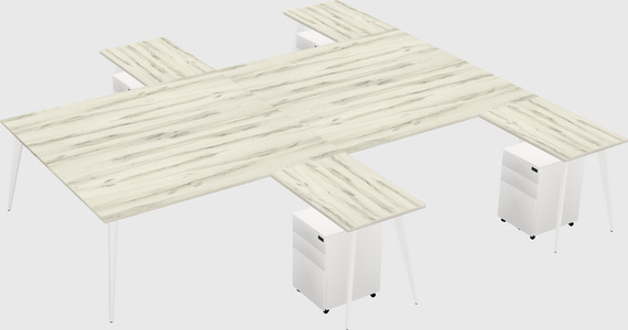 Shared l-shaped office desk system