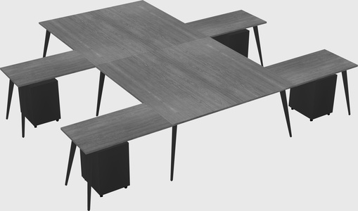 Shared l-shaped office desk system