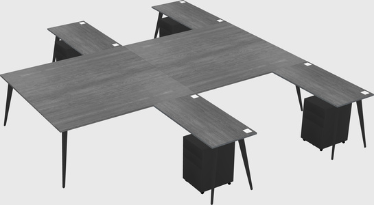 Shared l-shaped office desk system