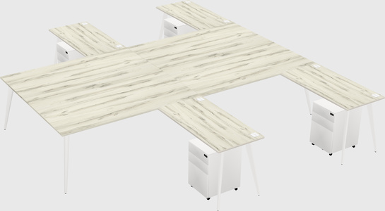 Shared l-shaped office desk system